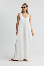 Maternity Satin Maxi Dress (Ivory) 6