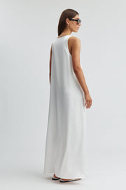 Maternity Satin Maxi Dress (Ivory) 7