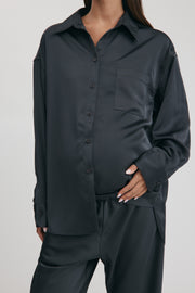 Maternity Satin Pants (Slate) 3