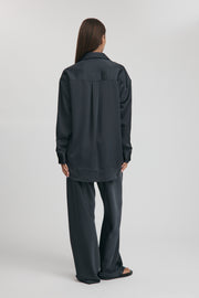 Maternity Satin Pants (Slate) 5