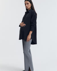 Maternity Satin Shirt (Ink) 6