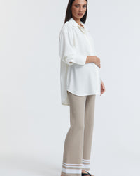Maternity Satin Shirt (Oyster) 11