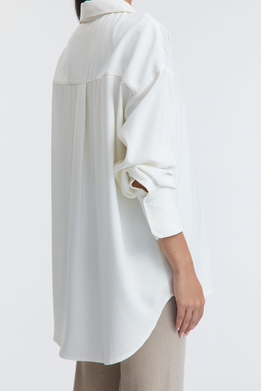 Maternity Satin Shirt (Oyster) 13