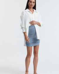 Maternity Satin Shirt (Oyster) 2