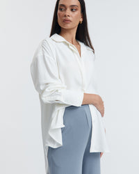Maternity Satin Shirt (Oyster) 7