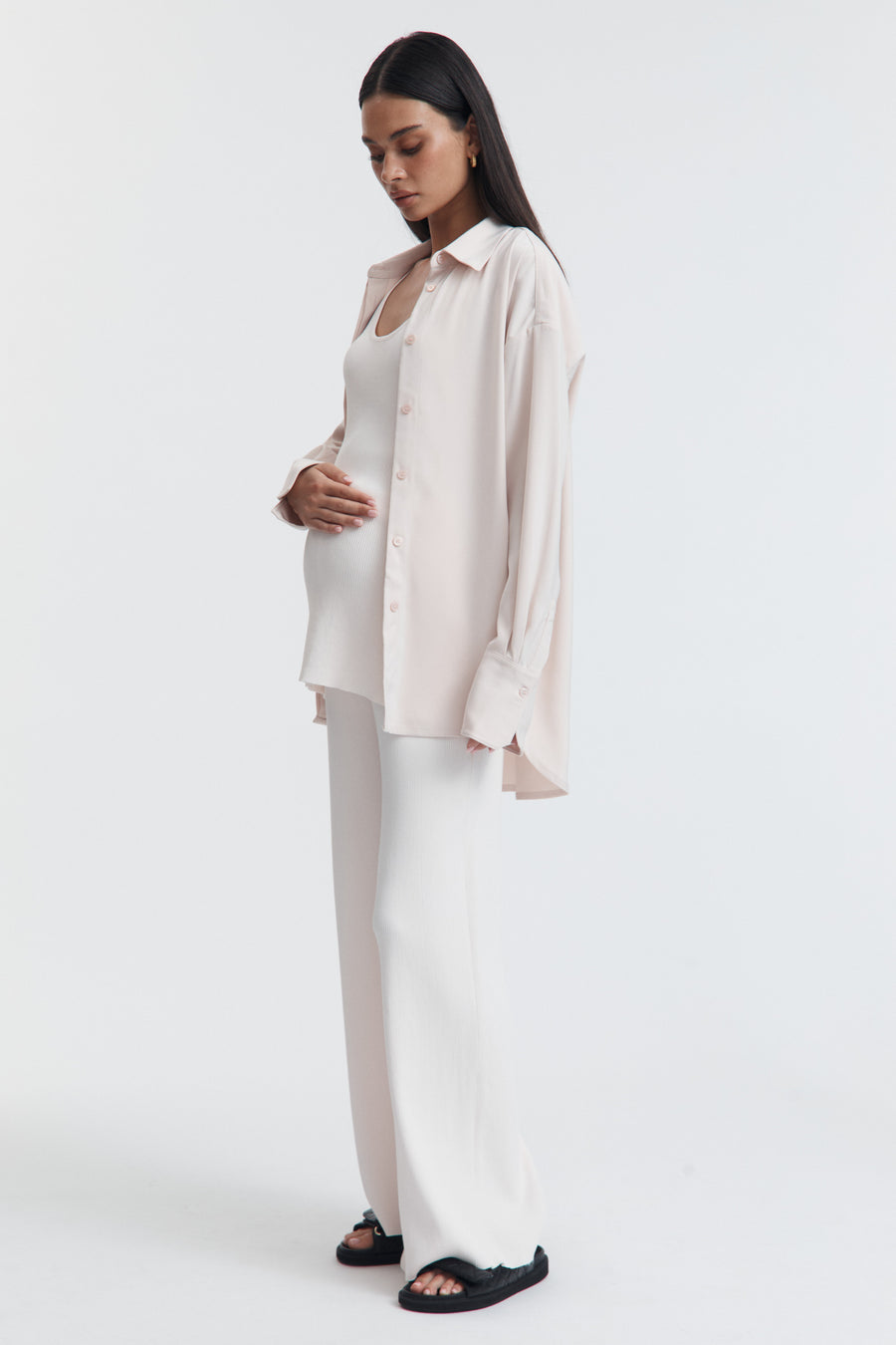 Maternity Satin Shirt (Petal) 10