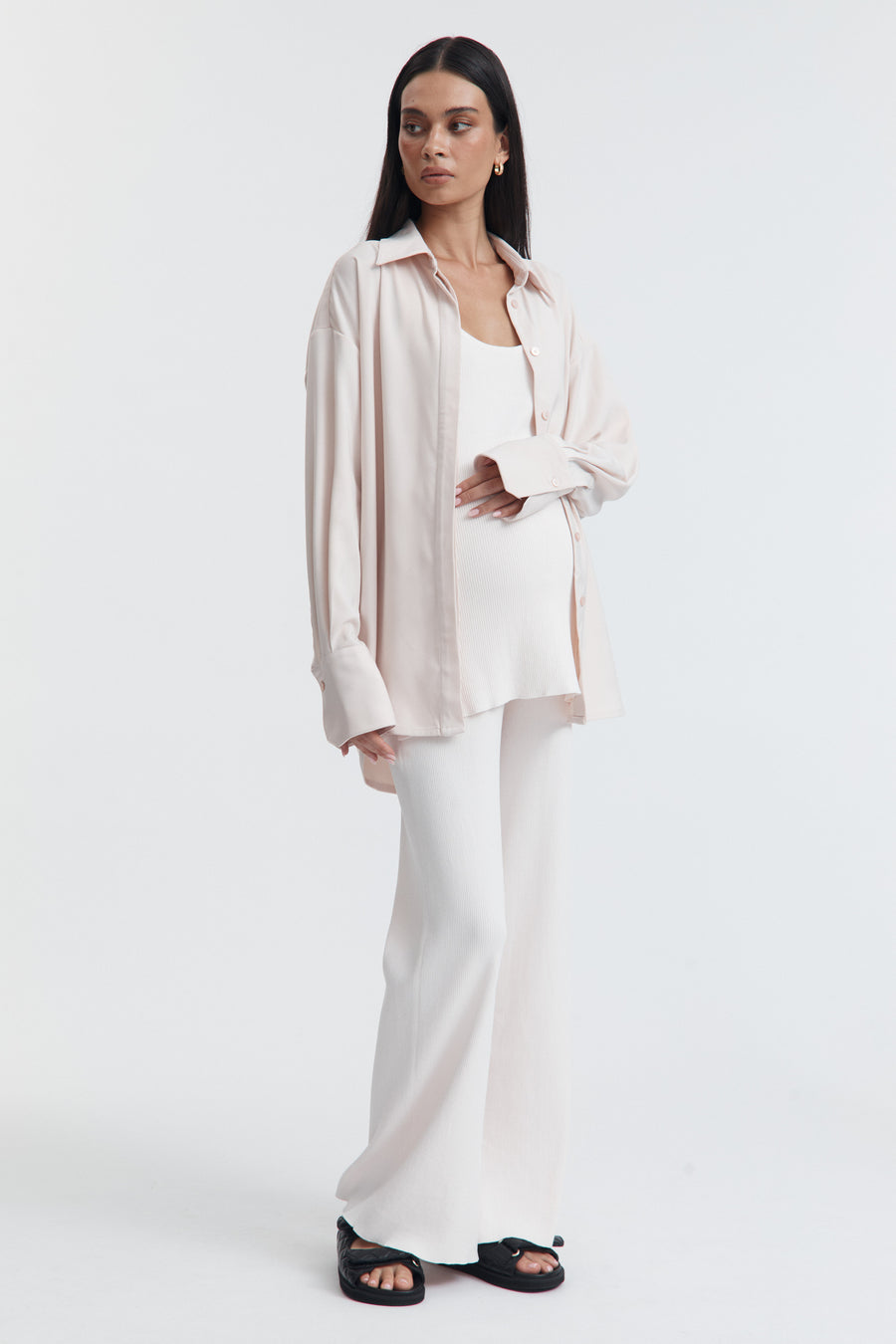Maternity Satin Shirt (Petal) 12
