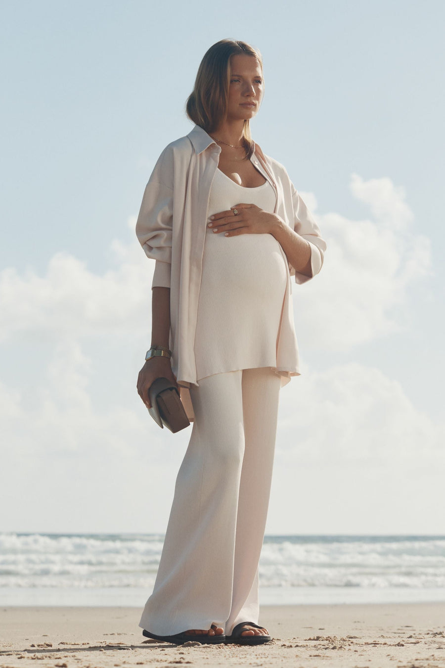 Maternity Satin Shirt (Petal) 3