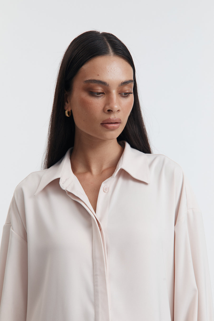 Maternity Satin Shirt (Petal) 4