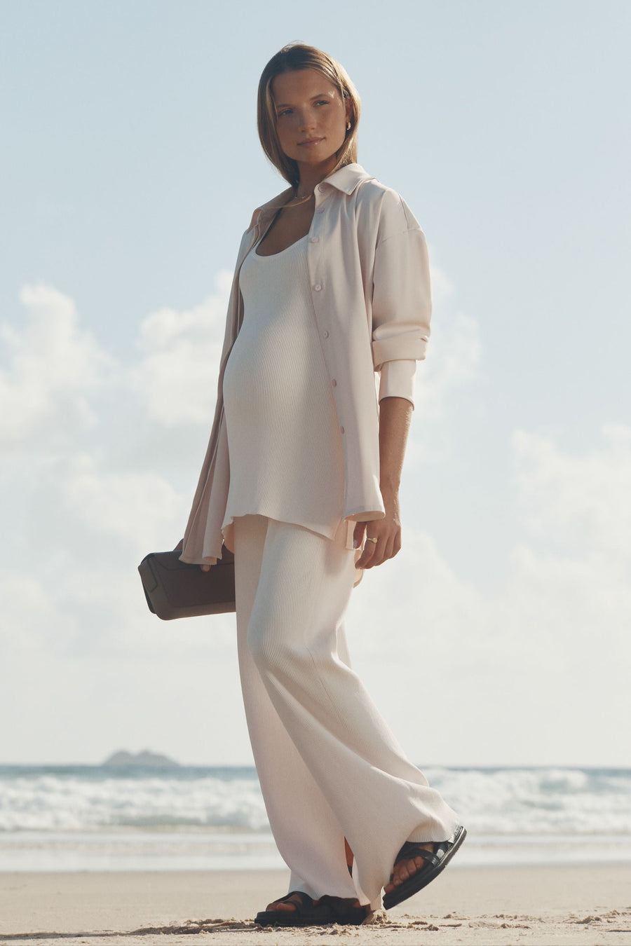 Maternity Satin Shirt (Petal) 5