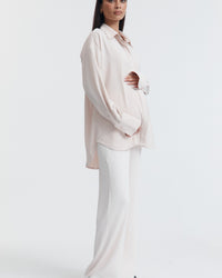 Maternity Satin Shirt (Petal) 7