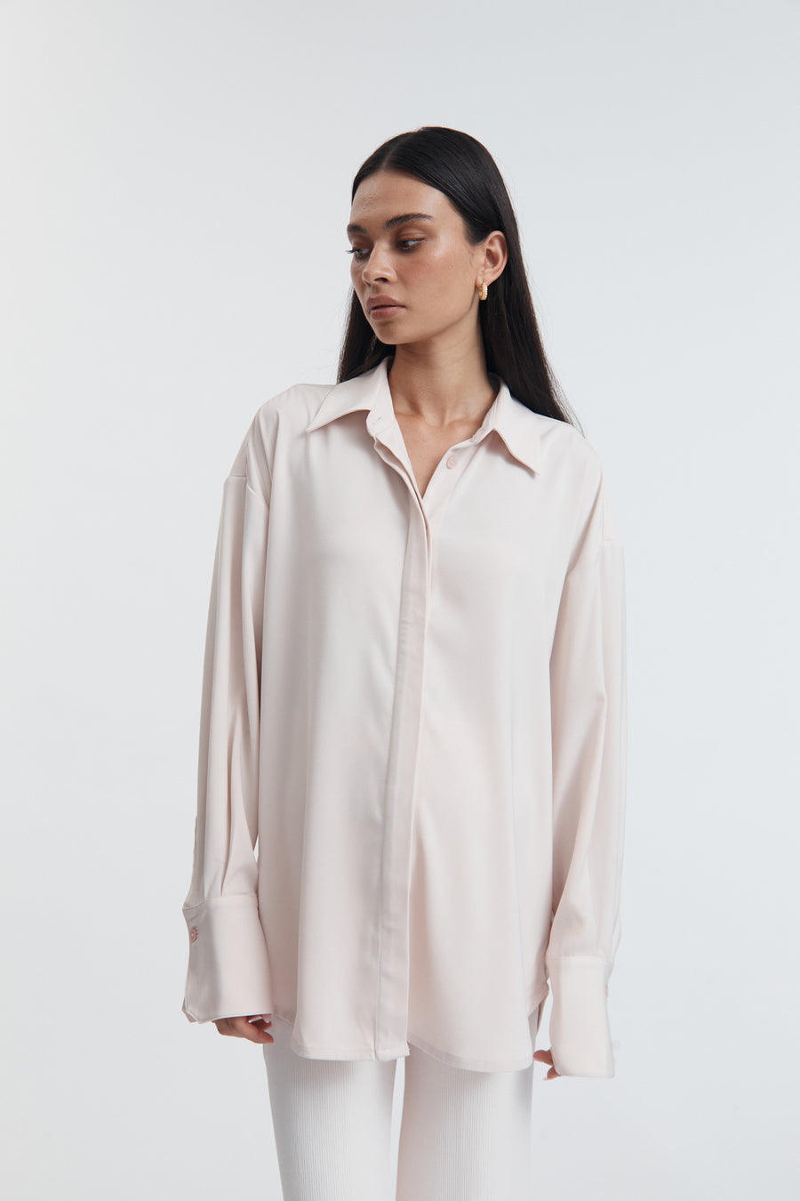 Maternity Satin Shirt (Petal) 8