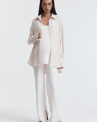 Maternity Satin Shirt (Petal) 9