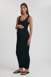 Maternity Scoop Neck Dress (Black) 1