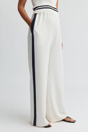 Maternity Side Panel Pant (Ivory/Navy) 4