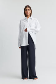 Maternity Side Panel Pant (Navy/Ivory) 2