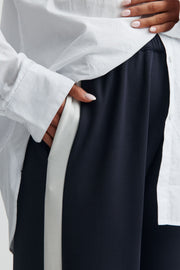 Maternity Side Panel Pant (Navy/Ivory) 5