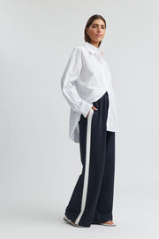 Maternity Side Panel Pant (Navy/Ivory) 7