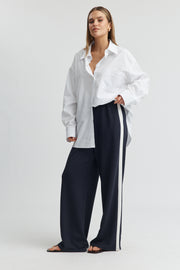 Maternity Side Panel Pant (Navy/Ivory) 8