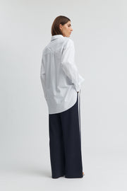 Maternity Side Panel Pant (Navy/Ivory) 9