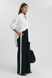 Maternity Side Panel Pants (Black & White) 1