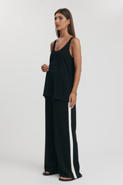 Maternity Side Panel Pants (Black & White) 10