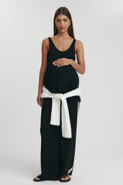Maternity Side Panel Pants (Black & White) 11