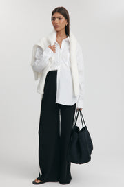 Maternity Side Panel Pants (Black & White) 3