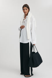 Maternity Side Panel Pants (Black & White) 7