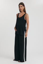 Maternity Side Panel Pants (Black & White) 8