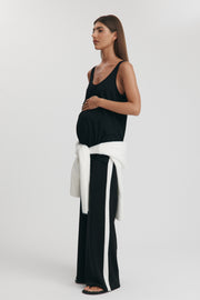 Maternity Side Panel Pants (Black & White) 9