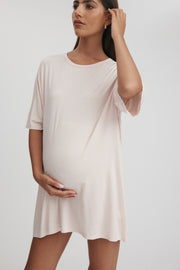 Maternity Sleep T-Shirt (Soft Pink) 1