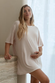 Maternity Sleep T-Shirt (Soft Pink) 2