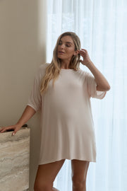 Maternity Sleep T-Shirt (Soft Pink) 8