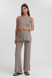 Maternity Sleeveless Tank (Mocha) 2