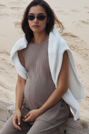 Maternity Sleeveless Tank (Mocha) 3