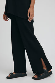 Maternity Split Hem Knit Pants (Black) 14