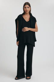 Maternity Split Hem Knit Pants (Black) 9