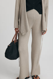 Maternity Split Hem Knit Pants (Taupe Marle) 1