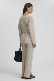 Maternity Split Hem Knit Pants (Taupe Marle) 13