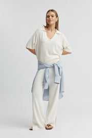 Maternity Split Hem Pant (Ivory) 5