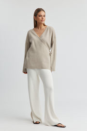 Maternity Split Hem Pant (Ivory) 6
