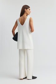 Maternity Split Hem Pant (Ivory) 7