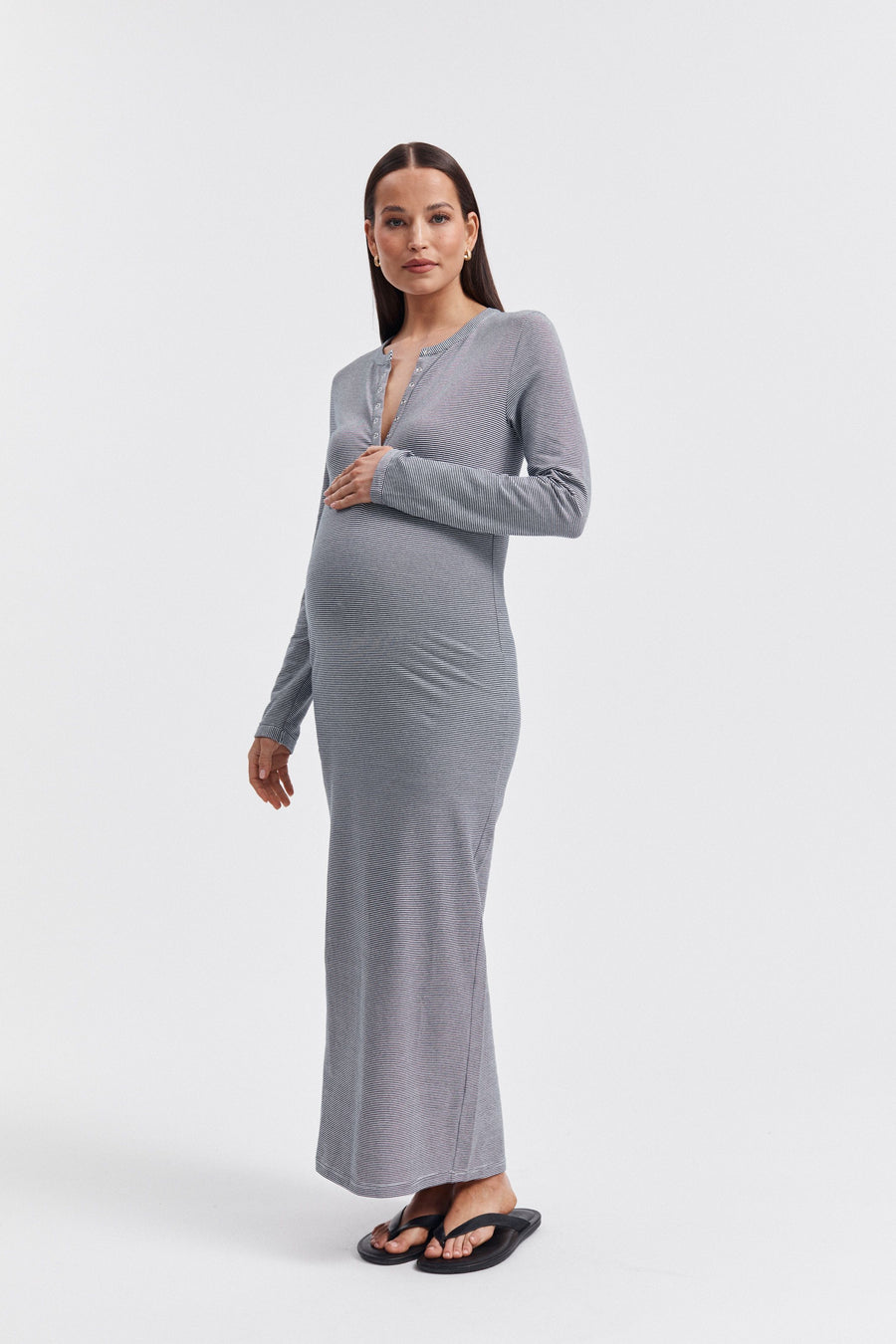 Maternity Stripe Maxi Dress 2