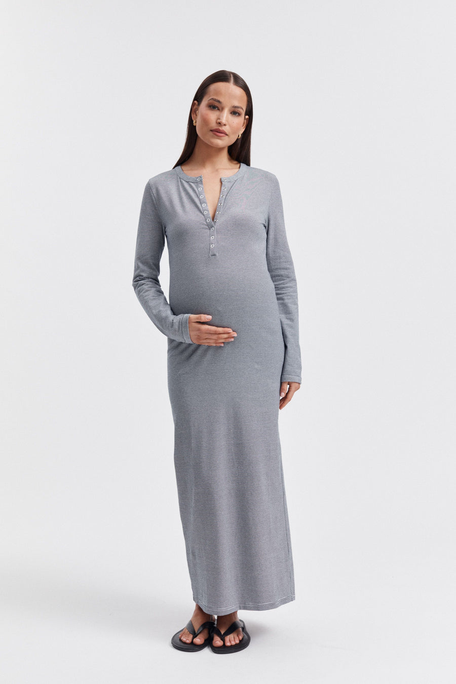 Maternity Stripe Maxi Dress 5