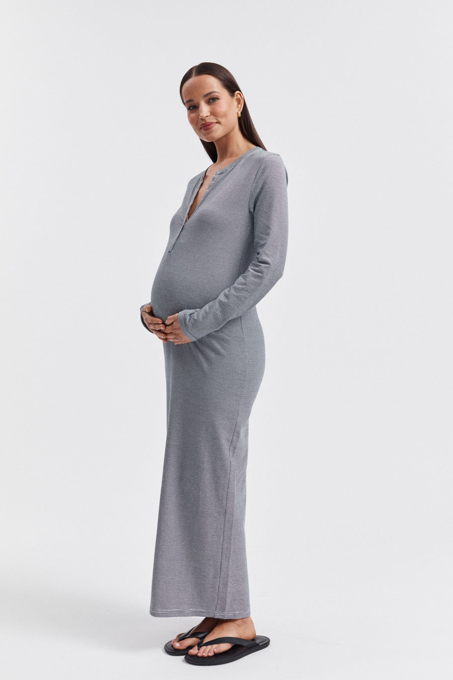 Maternity Stripe Maxi Dress 7