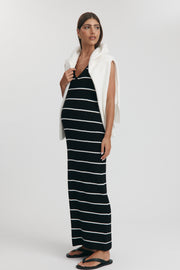 Maternity Stripe Midi Dress (Black & White) 4