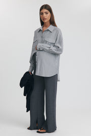 Maternity Stripe Shirt (Black Stripe) 16