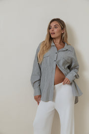 Maternity Stripe Shirt (Black Stripe) 2