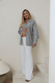 Maternity Stripe Shirt (Black Stripe) 4
